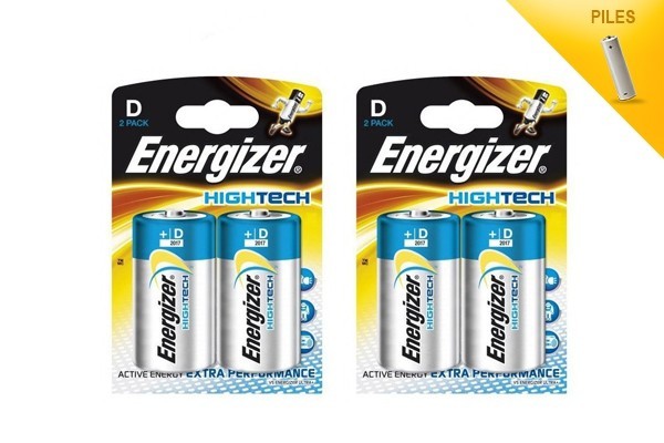 Energizer Piles Hightech Lot de 4 piles LR20-1.5V