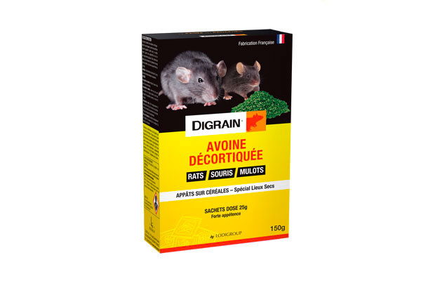Anti mulot Digrain avoine décortiquée 150g Anti mulot Digrain avoine décortiquée 150g