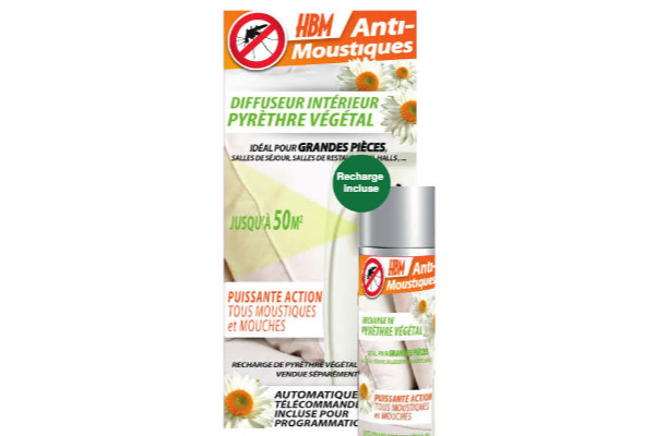 Anti-moustique diffuseur intérieur au pyrèthre végétal Anti-moustique diffuseur intérieur au pyrèthre végétal