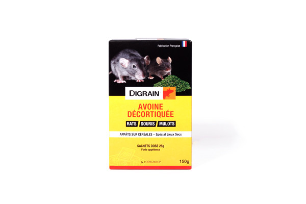 Anti souris Digrain avoine décortiqué 150g Anti souris Digrain avoine décortiqué 150g