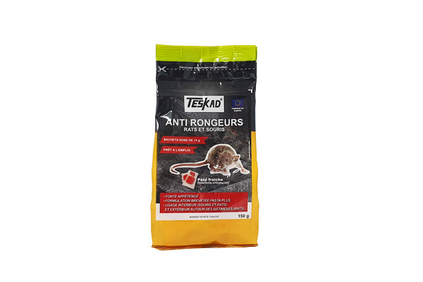 Teskad anti souris pâte fraîche au difénacoum 150 g