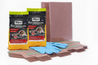 Pack anti rats avec plaques de glu, postes d'appatages et pate raticide