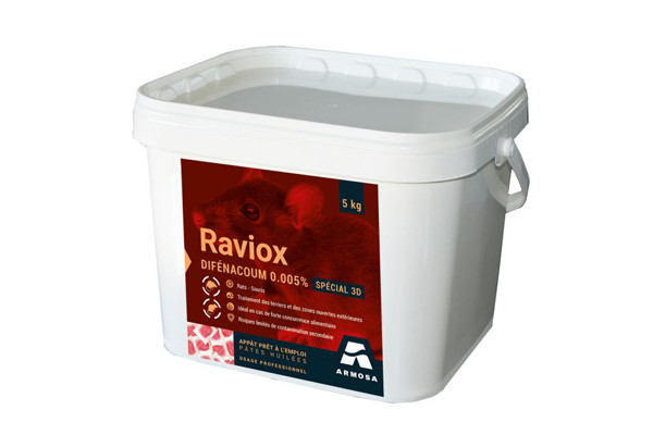 Raviox anti rats pâte appât difénacoum 5 Kg