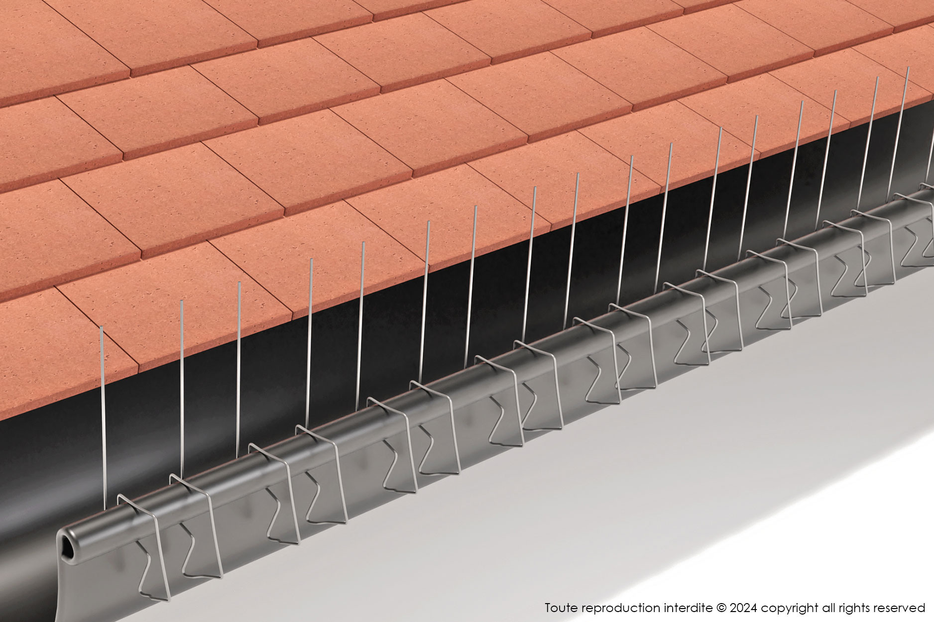 6 Clips De Fixation Pour Pics Anti-pigeons Sur Gouttière - Sans Perçage, Installation Facile - Compatible Gouttières Standards - Polycarbonate Résistant UV