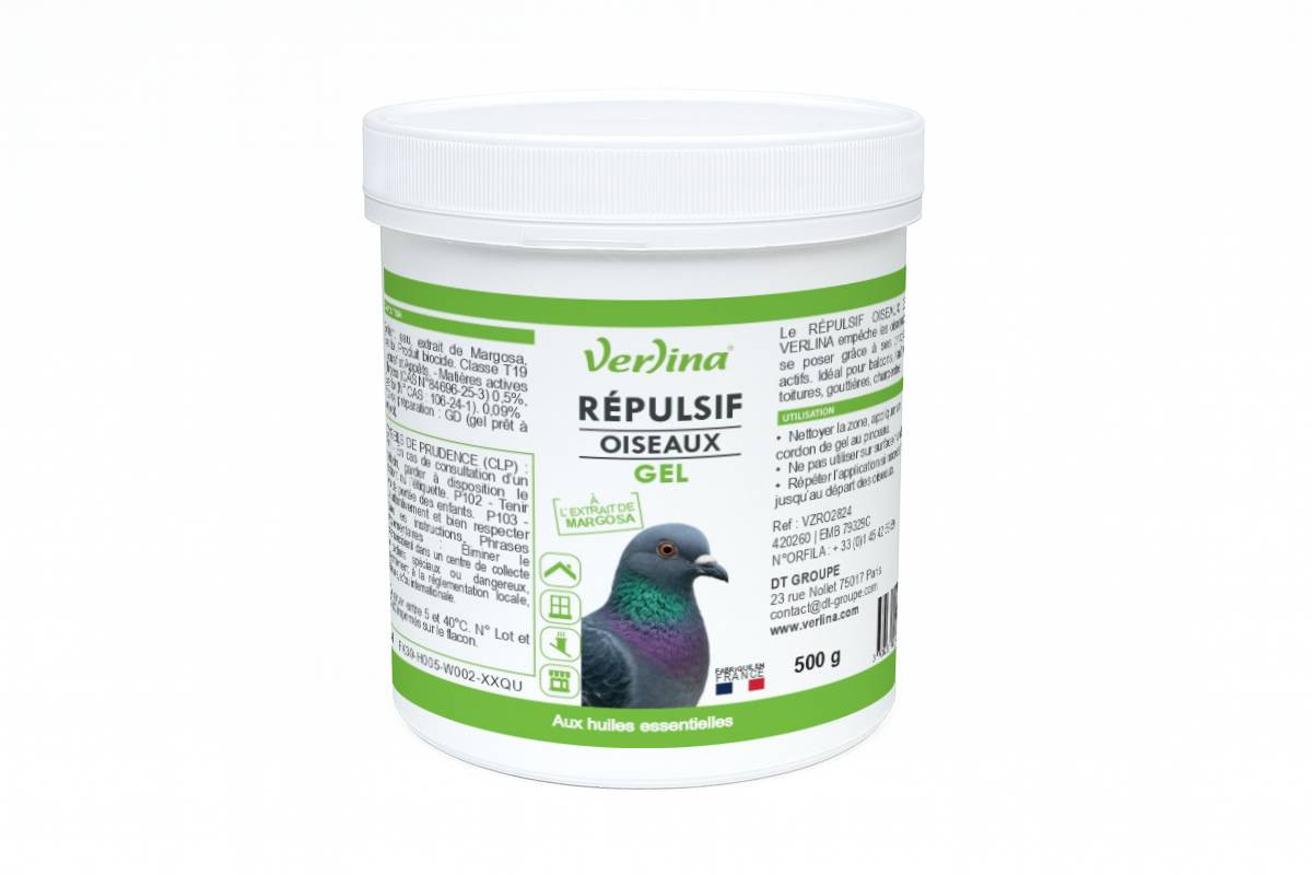 Répulsif Oiseaux Gel 500g Verlina – Barrière efficace contre les volatiles