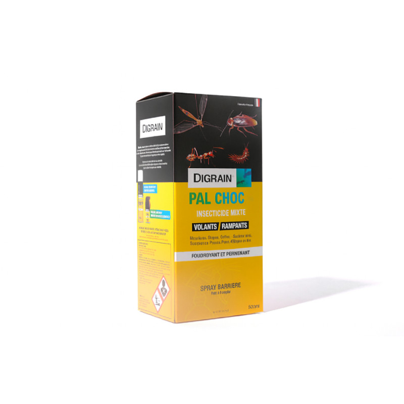 Anti-Cafard Choc Digrain PAL Choc 500 Ml - Spray Insecticide Puissant, Persistant 3 Mois, Cafards, Fourmis, Punaises, Moustiques