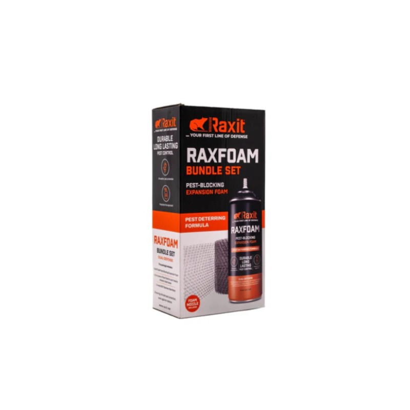 Kit Mousse Polyuréthane Anti-rongeurs Raxit 500ml - Avec Joint Et Grille Inox - Pour Boucher Trous Et Fissures - 3