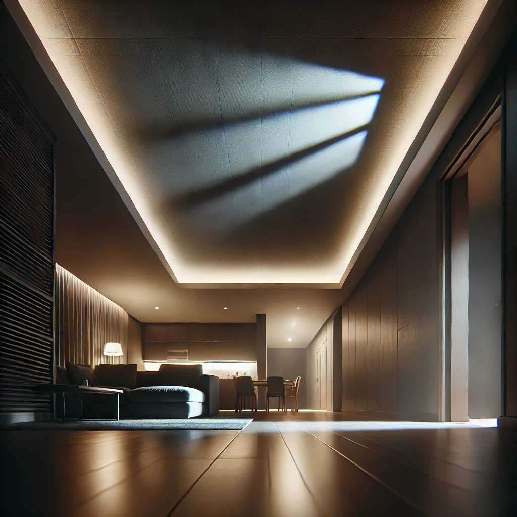 intérieur de maison avec du bruit la nuit