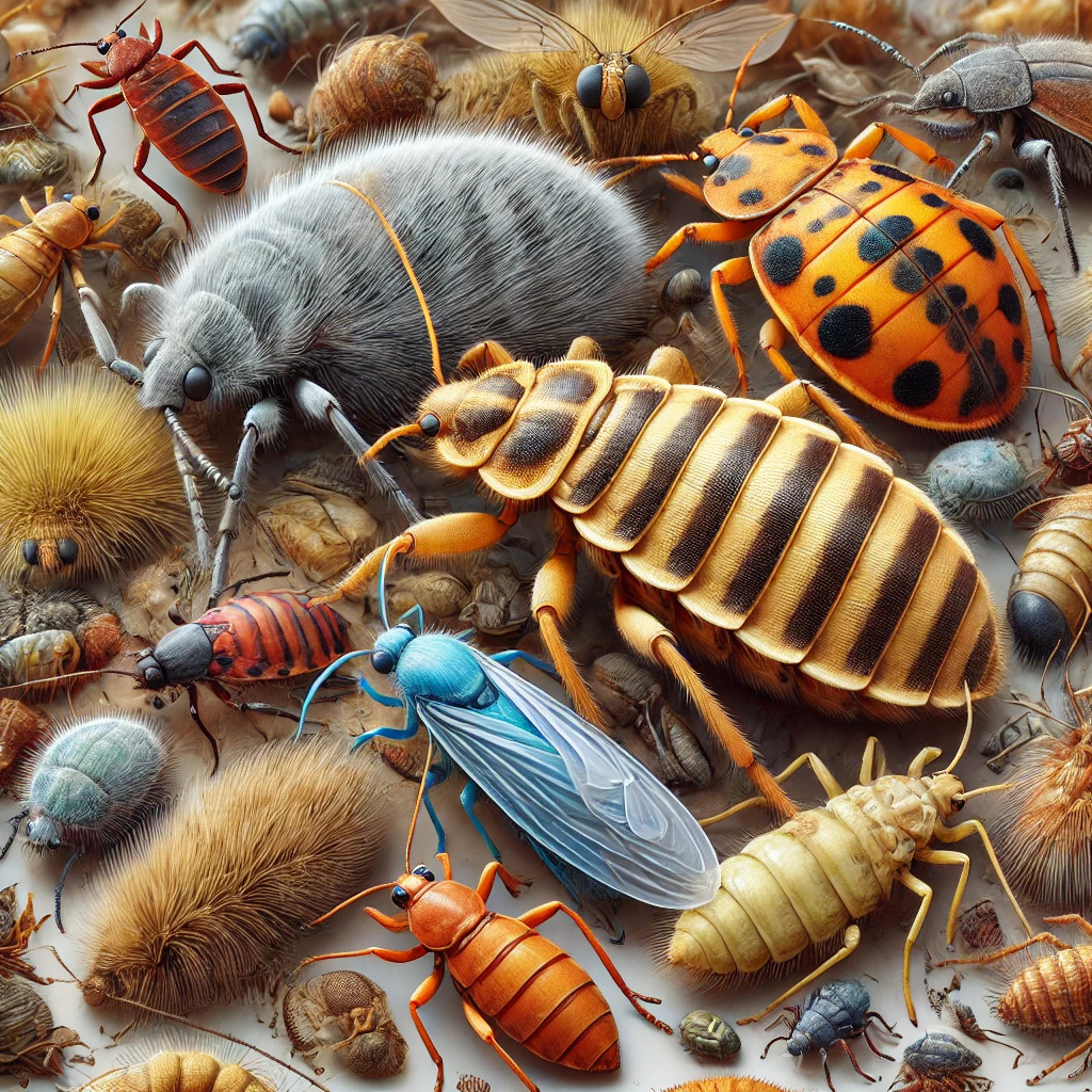 plusieurs insectes à éliminer