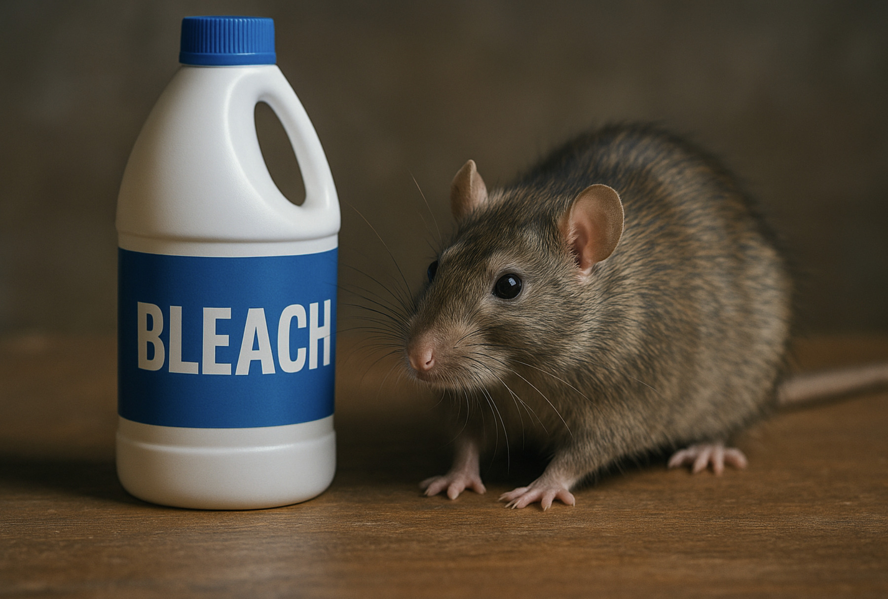 rat et bouteille de javel